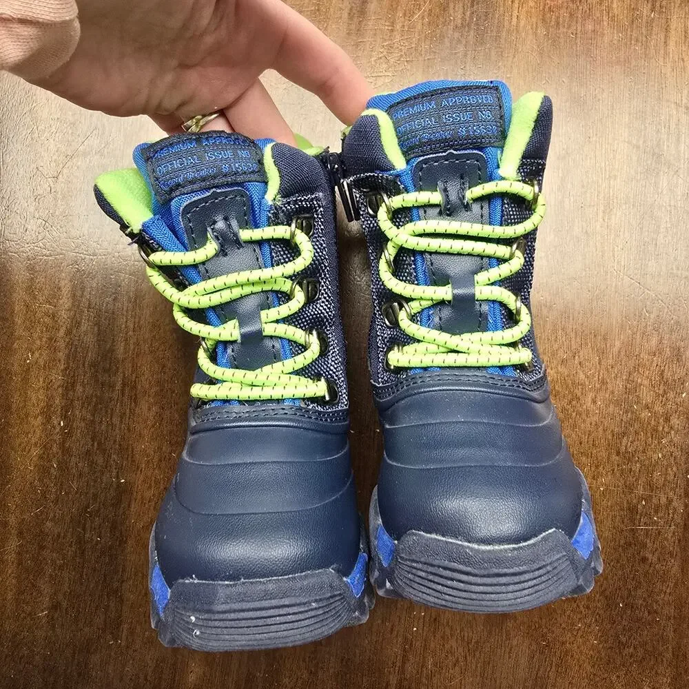 Carter's Navy Blue and Lime Green Kids Rain & Snow Boots